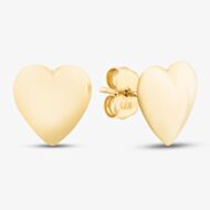 9ct Yellow Gold Polished Heart Stud Earrings ER718