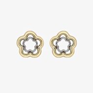 9ct Two-Colour Double Open Flower Stud Earrings 2.55.9109