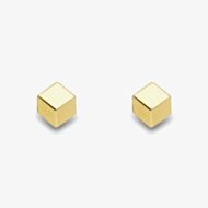 9ct Yellow Gold 4mm Cube Stud Earrings 120125117005