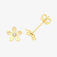 Fashionista Gold 9ct Yellow Gold Flower Stud Earrings ES1690