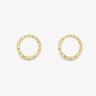 Gold Classic 9ct Yellow Gold Diamond Cut Open Circle Stud Earrings 120125149028