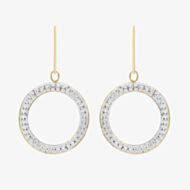 9ct Yellow Gold Textured Open Circle Dropper Earrings 1.58.2019