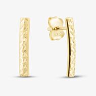 Gold Classic 9ct Yellow Gold Diamond Cut Bar Drop Earrings 1.50.0315