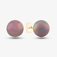 9ct Yellow Gold Black Akoya Pearl Stud Earrings EOZ107PL/B