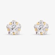 9ct Yellow Gold Crystal Flower Stud Earrings 1.58.8089