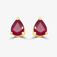 Gold Impression 9ct Yellow Gold 0.78ct Pear Cut Ruby Stud Earrings WWW2084
