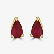 Gold Impression 9ct Yellow Gold 0.40ct Pear Cut Ruby Stud Earrings WWW2051