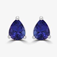 Gold Impression 9ct White Gold 0.79ct Pear Cut Tanzanite Stud Earrings WWW1882