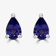 Gold Impression 9ct White Gold 0.76ct Pear Cut Tanzanite Stud Earrings WWW2438