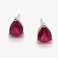 Gold Impression 9ct White Gold 0.73ct Pear Cut Ruby Stud Earrings WWW438