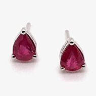 Gold Impression 9ct White Gold 0.81ct Pear Cut Ruby Stud Earrings WWW428