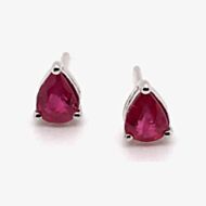 Gold Impression 9ct White Gold 0.56ct Pear Cut Ruby Stud Earrings WWW816