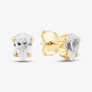 Gold Impression 9ct Yellow Gold Pear Cut Cubic Zirconia Stud Earrings 1.57.0026
