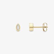 Gold Impression 9ct Yellow Gold Marquise Cut Cubic Zirconia Stud Earrings 120325147559