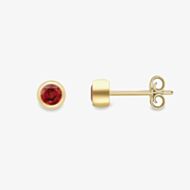 Gold Impression 9ct Yellow Gold Round Garnet Stud Earrings 120325147568