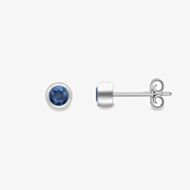 Gold Impression 9ct White Gold Round Sapphire Stud Earrings 120325147572