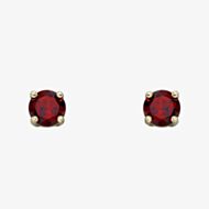 9ct Yellow Gold Garnet January Birthstone Stud Earrings GE2326