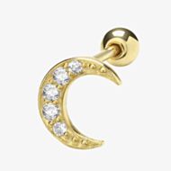 9ct Yellow Gold Moon Cartilage Stud Earring ES1900