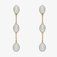 9ct Yellow Gold Freshwater Pearl Tier Dropper Earrings GE2388W