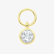 9ct Yellow Gold Round Cubic Zirconia Earring Charm EPN0013