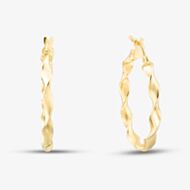 9ct Yellow Gold 22.5mm Twisted Hoop Earrings 1.51.2259