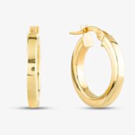 9ct Yellow Gold 17mm Hoop Earrings E033