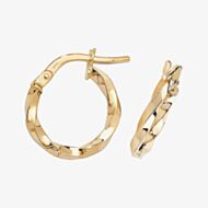 Gold Classic 9ct Yellow Gold 10mm Twist Hoop Earrings ER1008-10