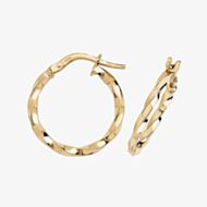 Gold Classic 9ct Yellow Gold 15mm Twist Hoop Earrings ER1008-15