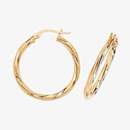 Gold Classic 9ct Yellow Gold 20mm Twist Hoop Earrings ER350
