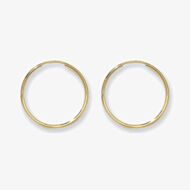 Gold Classic 9ct Yellow Gold 18mm Sleeper Hoop Earrings ES112