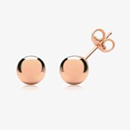 Fashionista Gold 9ct Rose Gold 6mm Ball Stud Earrings ES204R