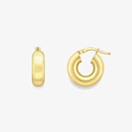 Gold Classic 9ct Yellow Gold Chunky Tube Hoop Earrings 120525147542