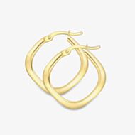 Gold Classic 9ct Yellow Gold Flat Tube Hoop Earrings 120525147565