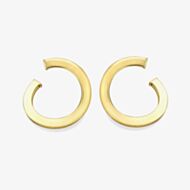 Gold Classic 9ct Yellow Gold Half Square Hoop Earrings 120525147604