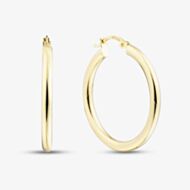 9ct Yellow Gold Plain Tube Hoop Earrings E-SLRT-325-9Y