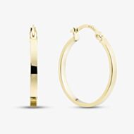 9ct Yellow Gold Flat Hoop Earrings E-RTPS-21520-9Y