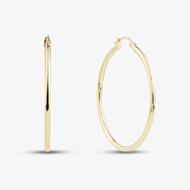 9ct Yellow Gold 40mm Thin Tube Hoop Earrings E-SLRT-235-9Y