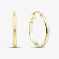 9ct Yellow Gold 20mm Medium Patterned Hoop Earrings E-HTDC-320-9Y