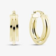 9ct Yellow Gold 15mm Triple Oval Hoop Earrings E-MSSD-30-9Y