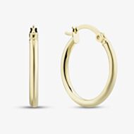 9ct Yellow Gold 20mm Thin Tube Hoop Earrings E-SLRT-215-9Y