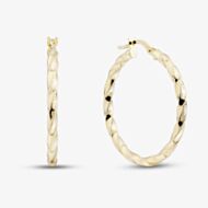 9ct Yellow Gold Twisted Hoop Earrings OR43325