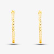 9ct Yellow Gold Twist Hoop Earrings ER523