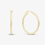 9ct Yellow Gold 30mm Diamond Cut Creole Earrings 1.53.4819
