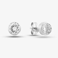 9ct White Gold Round Cubic Zirconia 5mm Stud Earrings 5.57.3423