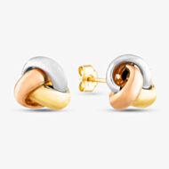 9ct Gold 3 Colour Knot Studs 3-55-6249