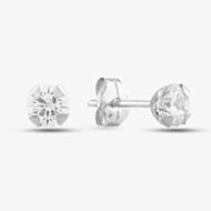 9ct White Gold 3mm Round Cubic Zirconia Stud Earrings 5-58-6329