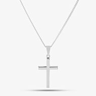 Silver Plain Cross and Chain SCS21