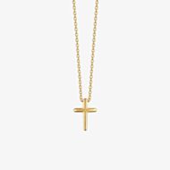 Fashionista Gold Yellow Gold Tone Plated Sterling Silver Dainty Cross Slider Pendant N4783
