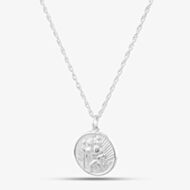 Silver Round St. Christopher Necklace XSCHR3-S10R18