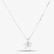 Sterling Silver Cubic Zirconia Leaf Pendant N611091
